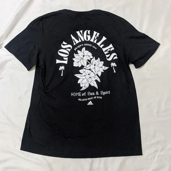NWT Adidas Los Angeles Sun And Sport Graphic Tee, Color Black/White Size L - Picture 9 of 13